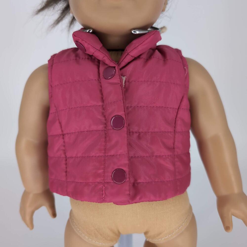 H.K. City Toys Fuchsia Pink Puffer Quilted Jacket Vest for 18" Dolls - GUC